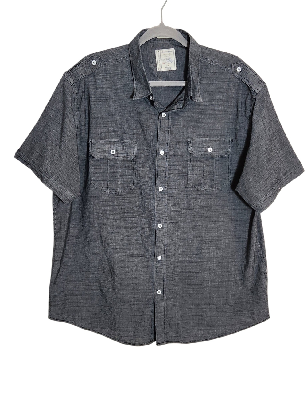 Colours by Alexander Julian Mens Charcoal Gray Camp Shirt Size 2X